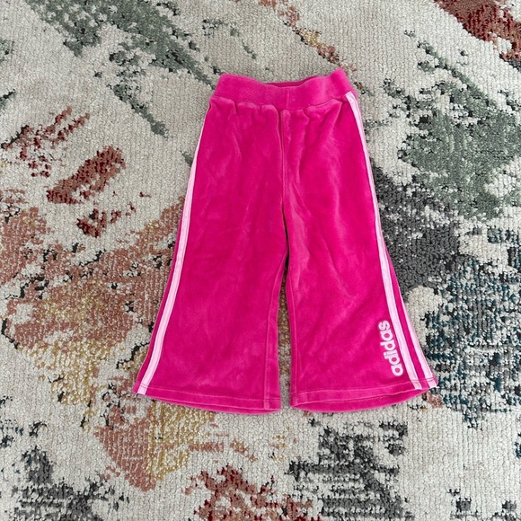 Y2K Adidas Hot Pink White Flare Bottoms 24 Month Girl Baby Toddler Girl EUC - Picture 3 of 8